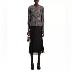 The Kooples Metallic Long Sleeve Top